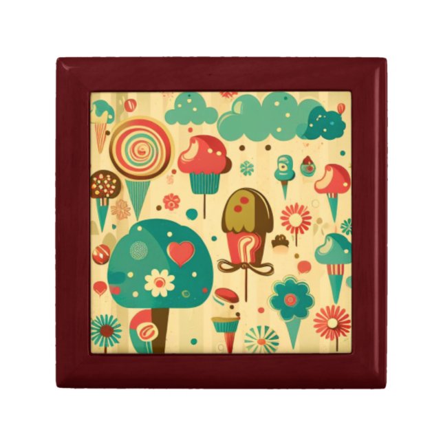 Cute retro vintage ice creams gift box (Front)