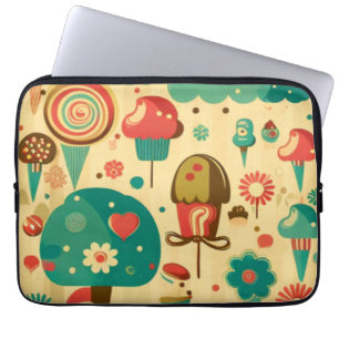 Cute retro vintage ice creams laptop sleeve