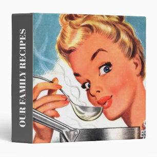 Cute retro vintage kitchen recipe binder add title