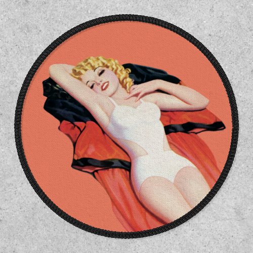 Cute Retro Vintage Pin Up Girl Art Patch 