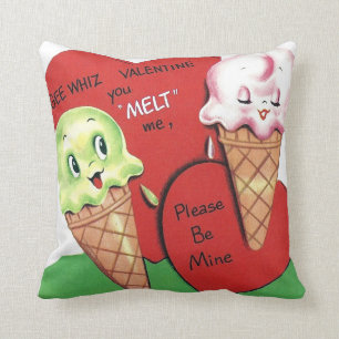 Cute retro vintage Valentine decor Throw Pillow