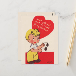 Cute retro vintage Valentine Postcard