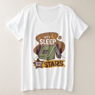 Cute Retro Wanderlust Let'S Sleep Under Stars Plus Size T-Shirt
