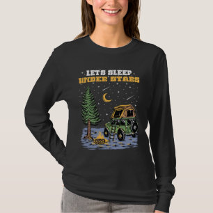 Cute Retro Wanderlust Let'S Sleep Under Stars T-Shirt