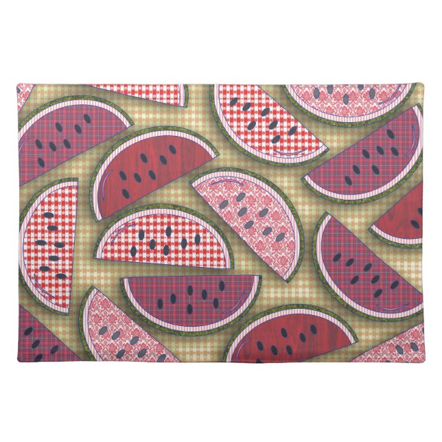 Cute Retro Watermelons Placemat (Front)