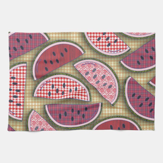 Cute Retro Watermelons Towel (Horizontal)