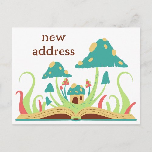 Cute Retro Whimsical Colorful We Have Moved  Postcard