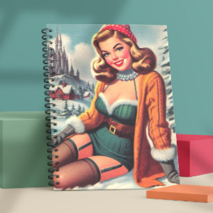 Cute Retro Winter Pin-up Notebook