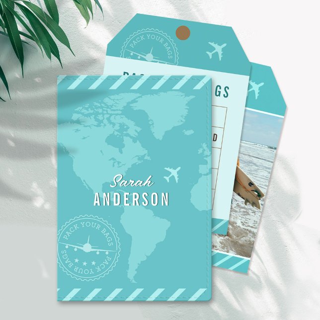 Cute Retro Worldmap Passport Holder (Creator Uploaded)