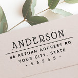 Cute return address self-inking stamp<br><div class="desc">Cute return address rubber stamp featuring the surname/family name in a cute,  modern font and the address below in and elegant sans-serif font</div>