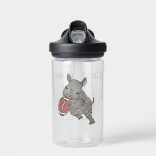 Cute Rhino American Football Kids Water Bottle