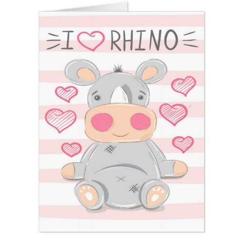 Cute Rhino  Rhino Graphic  Housewarming Gift Card