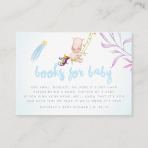 Cute Rhino Unicorn Baby Boy Shower Book Request Enclosure Card