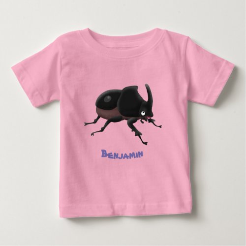 Cute rhinoceros beetle cartoon illustration baby T_Shirt