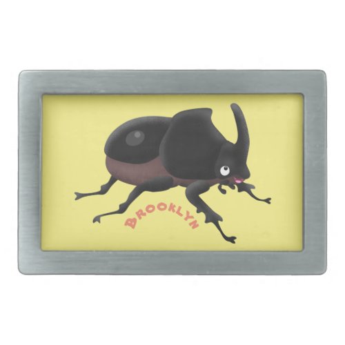 Cute rhinoceros beetle cartoon illustration belt buckle