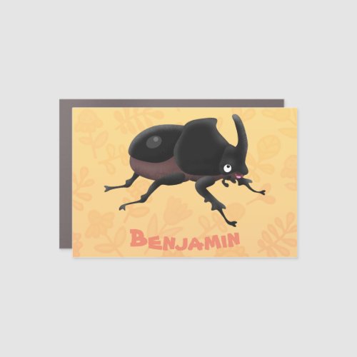 Cute rhinoceros beetle cartoon illustration car magnet