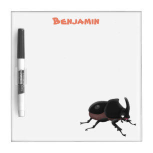 Cute rhinoceros beetle cartoon illustration dry erase board