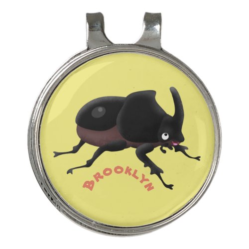 Cute rhinoceros beetle cartoon illustration golf hat clip