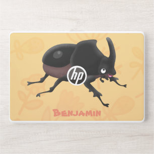 Cute rhinoceros beetle cartoon illustration HP laptop skin