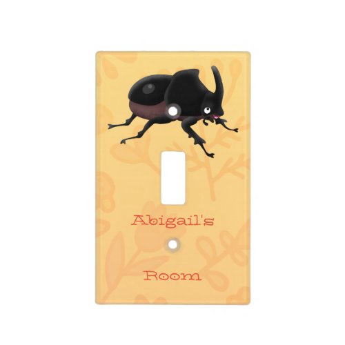 Cute rhinoceros beetle cartoon illustration  light switch cover