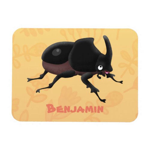 Cute rhinoceros beetle cartoon illustration magnet