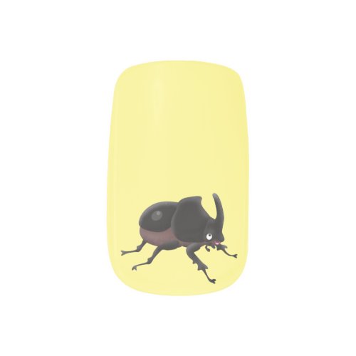 Cute rhinoceros beetle cartoon illustration minx nail art