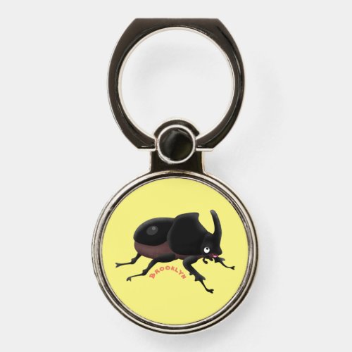 Cute rhinoceros beetle cartoon illustration phone ring stand