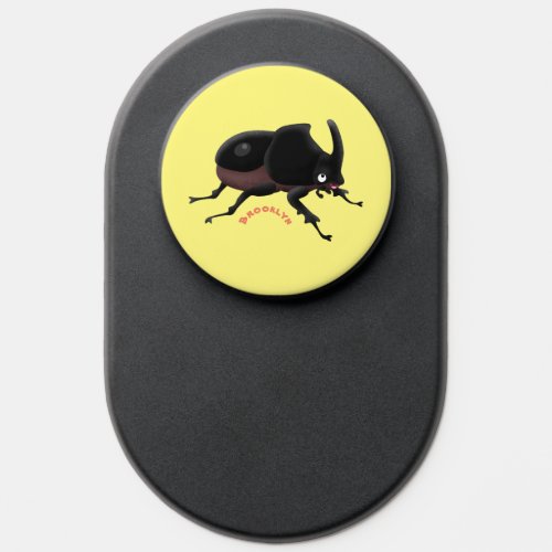 Cute rhinoceros beetle cartoon illustration PopSocket