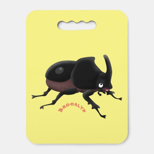 Cute rhinoceros beetle cartoon illustration seat cushion