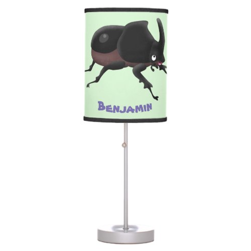 Cute rhinoceros beetle cartoon illustration table lamp