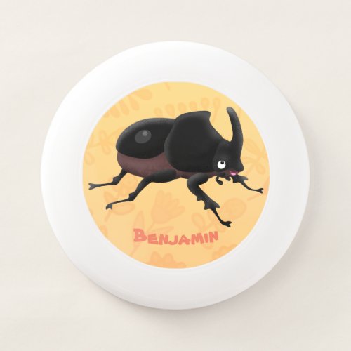 Cute rhinoceros beetle cartoon illustration Wham_O frisbee