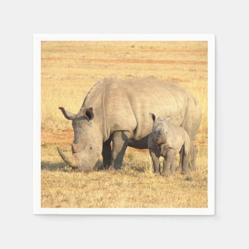 Cute rhinoceros in africa  napkins