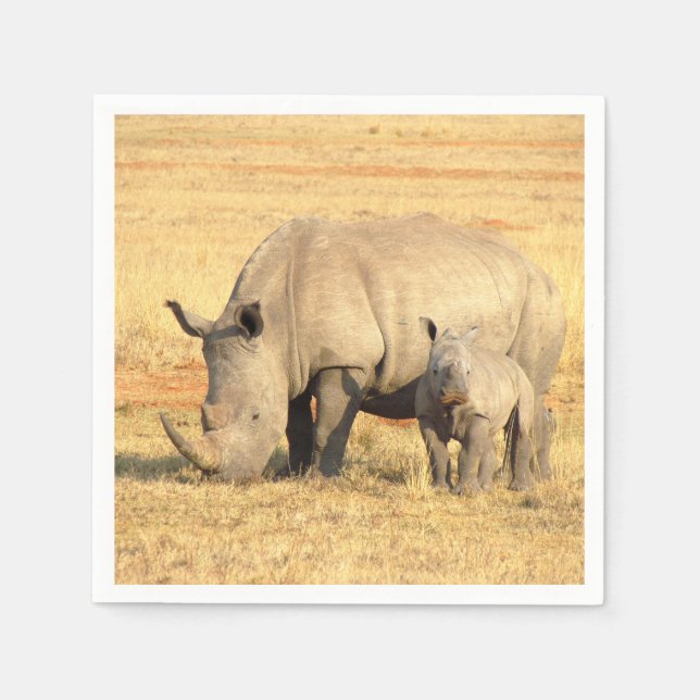 Cute rhinoceros in africa  napkins (Front)