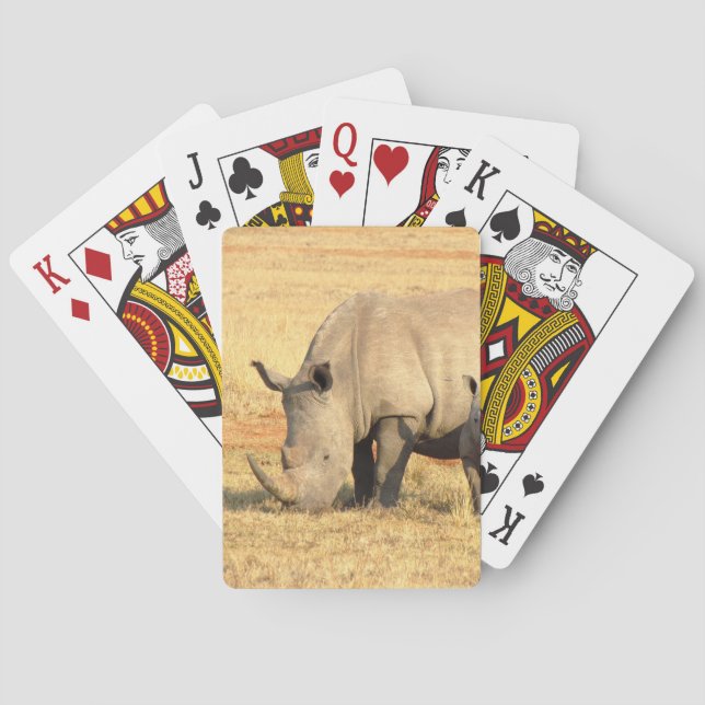 Cute rhinoceros in africa   poker cards (Back)