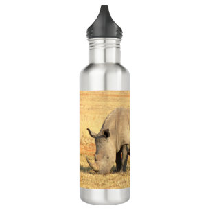 Cute rhinoceros in africa stainless steel water bottle