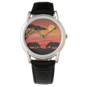 Cute Rhinoceros in the Serengeti Sunset Watch