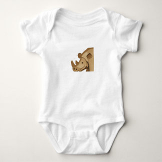 Cute Rhinoceros Peek-a-Boo Baby Bodysuit