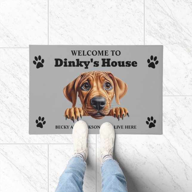 Cute Rhodesian Ridgeback Dog Photo Doormat (Indoor)