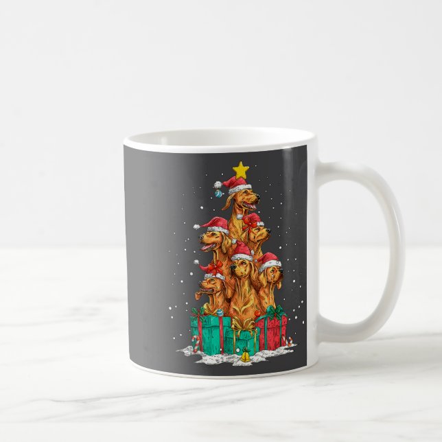 Cute Rhodesian Ridgeback Le Dog Christmas Tree Xma Coffee Mug (Right)