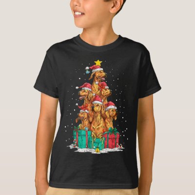 Cute Rhodesian Ridgeback Le Dog Christmas Tree Xma T-Shirt