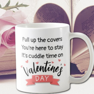 Cute Rhyming Valentine's Day poem with pink hearts Coffee Mug
