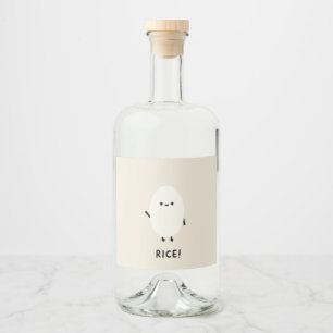 cute rice character minimal kawaii funny rice desi liquor bottle label