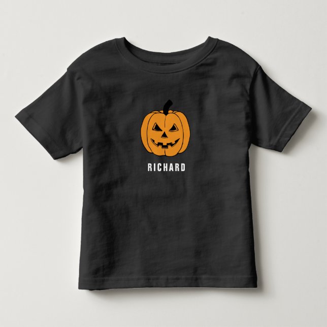 Cute RICHARD Pumpkin Black Halloween Name Toddler T-shirt (Front)