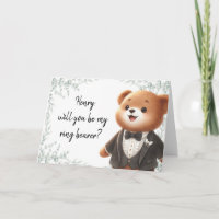 Cute Ring Bearer Bear Personalized Proposal Ask