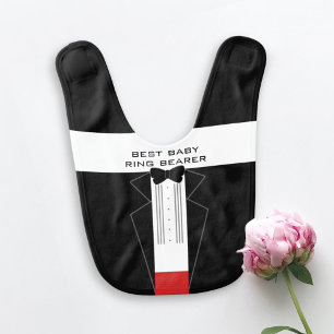 Cute Ring Bearer Tuxedo Wedding Baby Bib