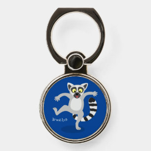 Cute ring tail lemur dancing cartoon illustration
