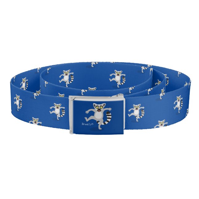Cute ring tail lemur dancing cartoon illustration belt (Coil)