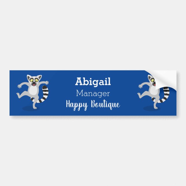 Cute ring tail lemur dancing cartoon illustration  bumper sticker (Front)