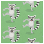 Cute ring tail lemur dancing cartoon illustration fabric