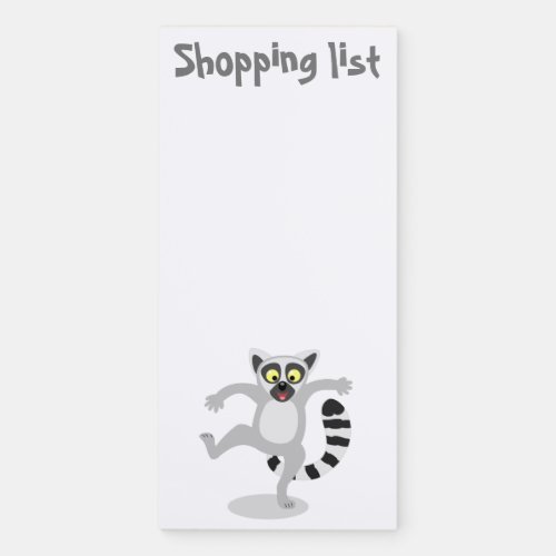 Cute ring tail lemur dancing cartoon illustration magnetic notepad